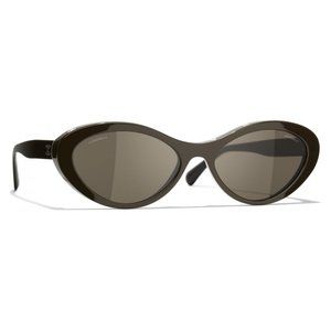 Chanel Oval Sunglasses Brown